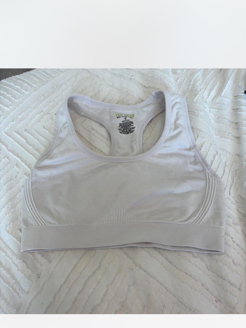 tek gear Light White Seamless Racerback Sports Bra